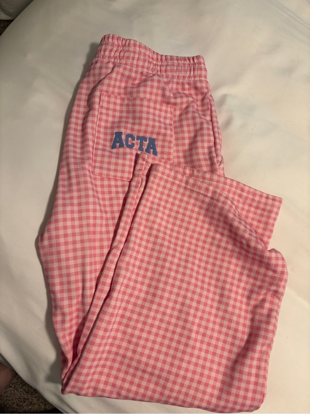 ACTA Pink Gingham Sweatpants